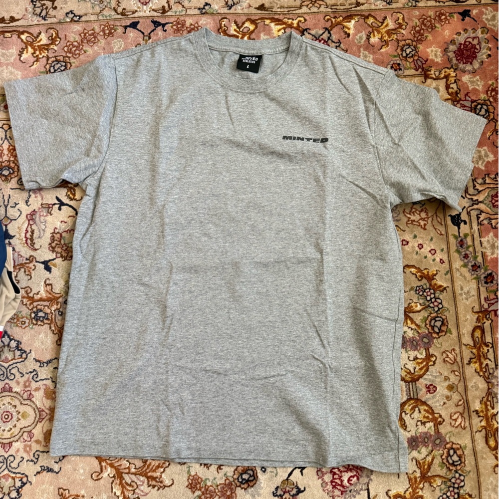 Minted New York L Heather Gray Minimal Logo Crewneck Tee